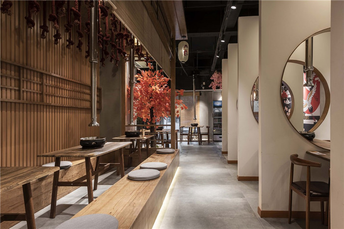日式烤肉店裝修    故里烤肉燒烤餐廳門頭外觀裝修設計實景圖