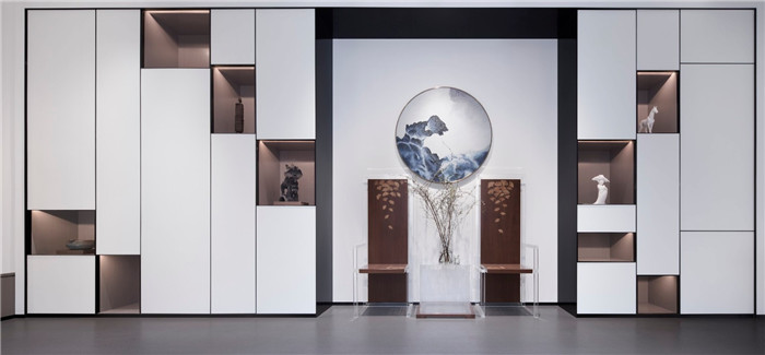 東方美學(xué)高端家居展廳展示區(qū)裝修設(shè)計實景圖